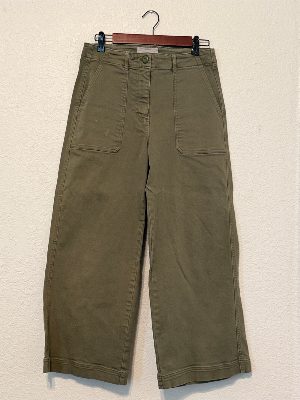 Everlane Olive Utility Wide-Leg Trousers